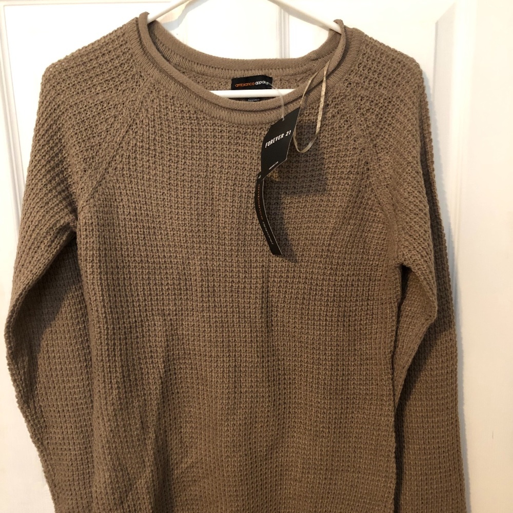 Forever 21 brown knit sweater new with tags